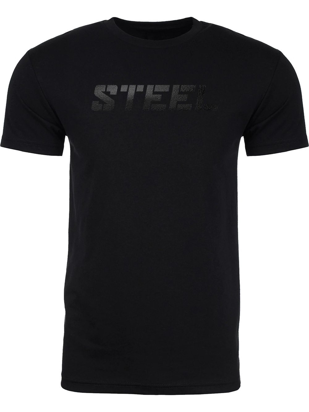 Mens Steel Supplements Gym Performance Tee T-Shirt - Black/Black Size Medium